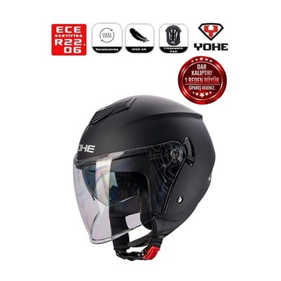 YOHE MOTOSİKLET KASKI 852-MATT-BLACK
