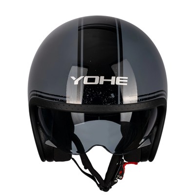 YOHE MOTOSİKLET KASKI 880-SHINY-GREY-BLACK-SILVER