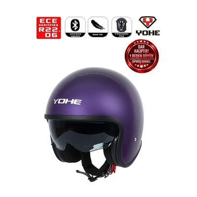 YOHE MOTOSİKLET KASKI 880-SHINY-TITANIUM-PURPLE