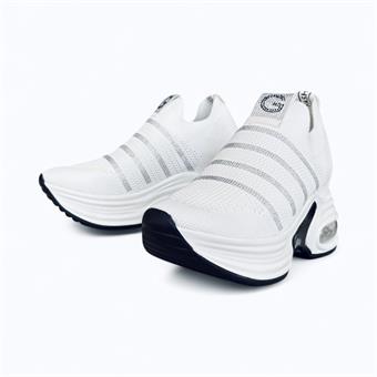 Guja Kadın Triko Detaylı Bağcıksız Sneaker Beyaz