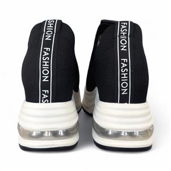 Guja Kadın Triko Detaylı Bağcıksız Sneaker Siyah