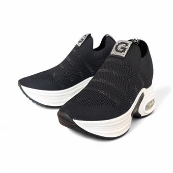 Guja Kadın Triko Detaylı Bağcıksız Sneaker Siyah