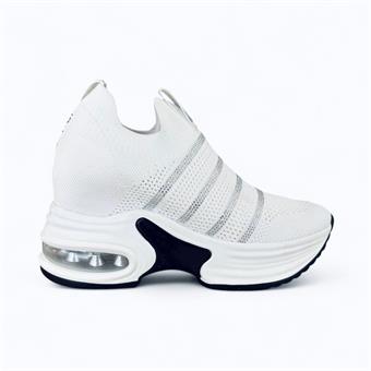Guja Kadın Triko Detaylı Bağcıksız Sneaker Beyaz