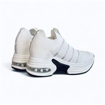 Guja Kadın Triko Detaylı Bağcıksız Sneaker Beyaz