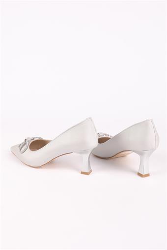 Kadın Alçak Topuklu Abiye Ayakkabı Lame