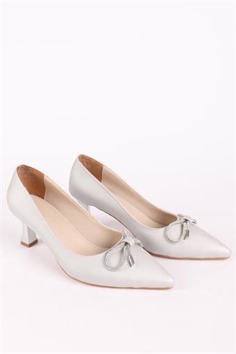 Kadın Alçak Topuklu Abiye Ayakkabı Lame