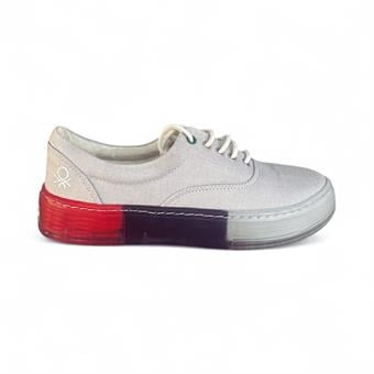 Kadın Benetton Bağcıklı Sneaker Gri