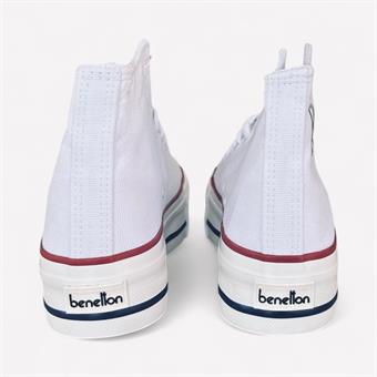 Kadın Benetton Bilek Boy Spor Ayakkabı Beyaz