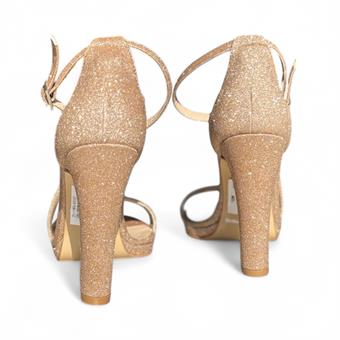 Kadın Bilekten Ayarlanabilir Bantlı Abiye Ayakkabı Altın Sim