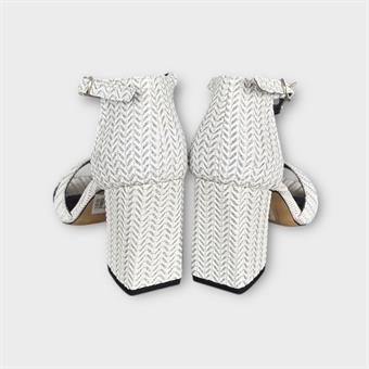 Kadın Bilekten Tokalı Abiye Ayakkabı Beyaz Sim