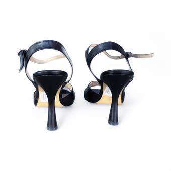 Kadın Hakiki Deri Bilekten Tokalı Abiye Ayakkabı Siyah