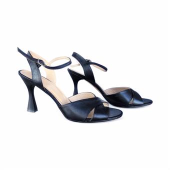 Kadın Hakiki Deri Bilekten Tokalı Abiye Ayakkabı Siyah