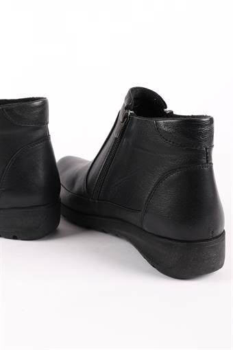 Kadın Hakiki Deri Comfort Anne Botu Siyah