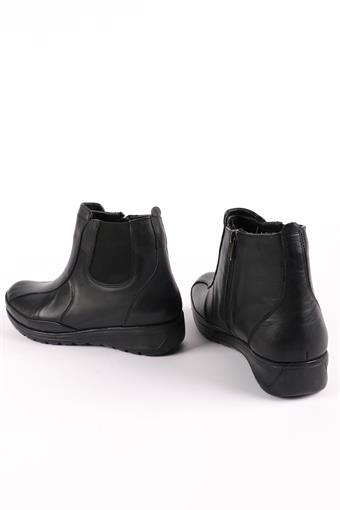 Kadın Hakiki Deri Comfort Bot Siyah