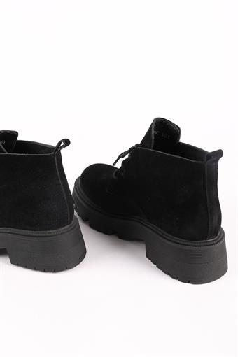 Kadın Hakiki Deri Hush Puppies Bot Süet Siyah