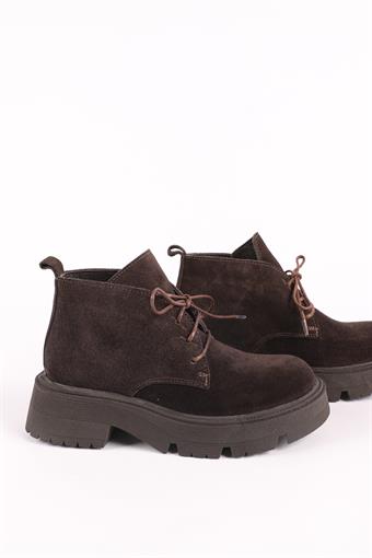 Kadın Hakiki Deri Hush Puppies Bot Süet Kahve