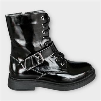 Kadın Hakiki Deri Postal Siyah Rugan