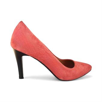 Kadın Hakiki Deri Stiletto Süet Gül Kurusu