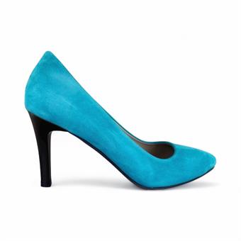 Kadın Hakiki Deri Stiletto Süet Turkuaz