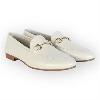 Kadın Hakiki Deri Toka Detaylı Günlük Maskülen Loafer Ayakkabı Bej