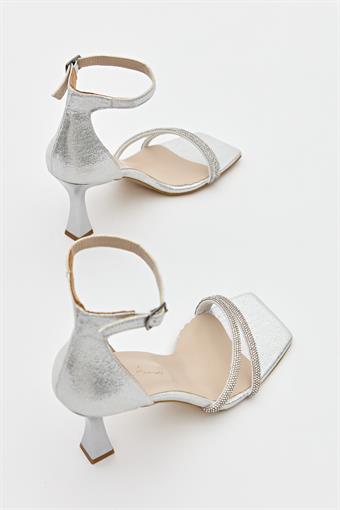 Kadın İki Bant Abiye Ayakkabı Lame