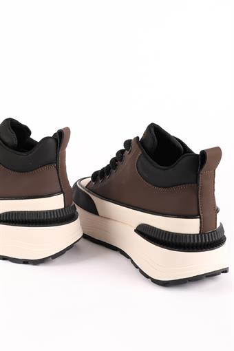 Guja Kadın Kalın Taban Bağcıklı Spor Ayakkabı & Sneaker Kahve