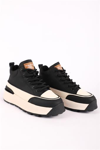 Guja Kadın Kalın Taban Bağcıklı Spor Ayakkabı & Sneaker Siyah