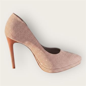 Kadın Önden Platformlu Simli Abiye Ayakkabı Rose Sim