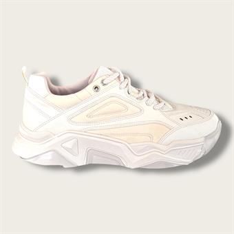Kadın Kalın Taban Bağcıklı Spor Ayakkabı & Sneaker Bej