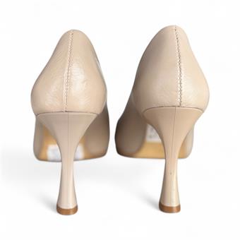 Kadın Hakiki Deri Stiletto Ayakkabı Ten