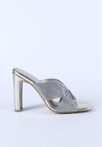 Kadın Taş Detaylı Abiye Ayakkabı Altın