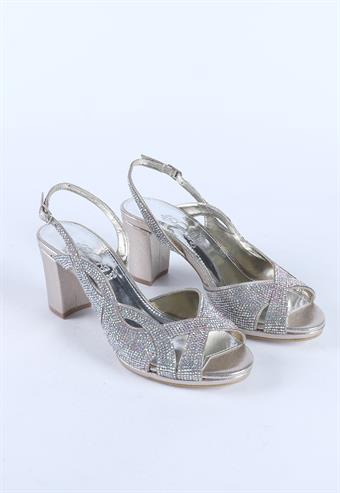 Kadın Taş Detaylı Abiye Ayakkabı Dore