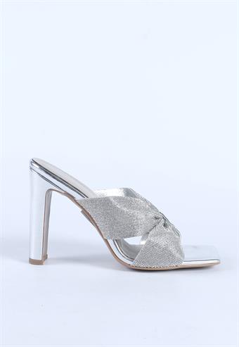 Kadın Taş Detaylı Abiye Ayakkabı Gümüş
