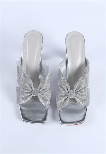 Kadın Taş Detaylı Abiye Ayakkabı Gümüş