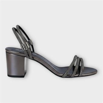 Kadın Taş Detaylı Abiye Ayakkabı Platin