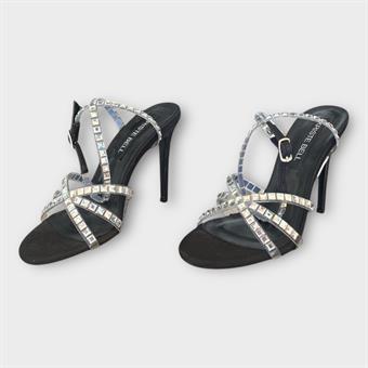 Kadın Taş Detaylı Şeffaf Bantlı Abiye Ayakkabı Siyah