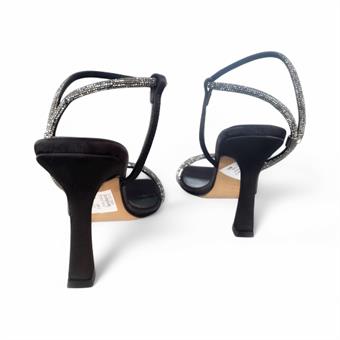 Kadın Taş Detaylı Abiye Ayakkabı Siyah Saten