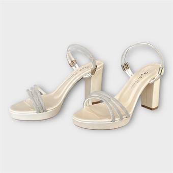 Kadın Taş Kordon Detaylı Abiye Ayakkabı Sedef