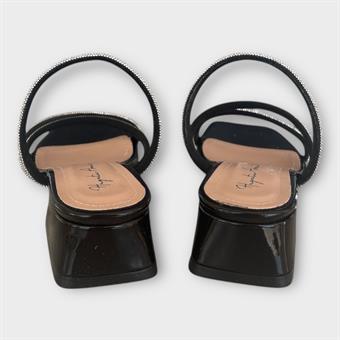 Kadın Taş Kordon Detaylı Abiye Terlik Siyah