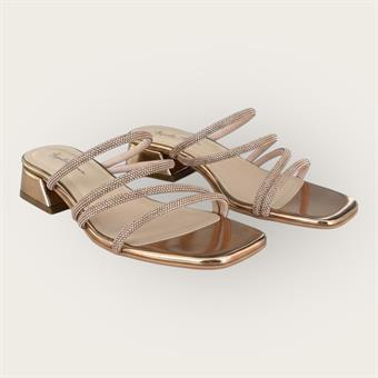 Kadın Taş Kordon Detaylı Abiye Terlik Altın