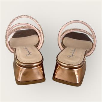 Kadın Taş Kordon Detaylı Abiye Terlik Altın