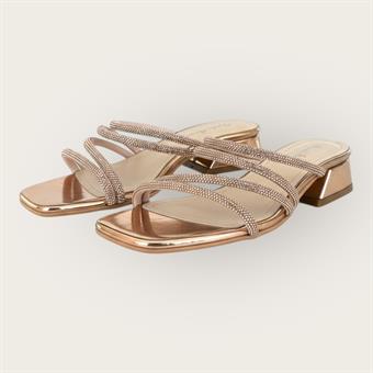 Kadın Taş Kordon Detaylı Abiye Terlik Altın