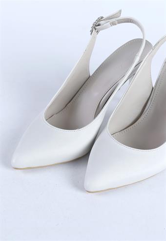 Kadın Toka Detaylı Abiye Ayakkabı Sedef