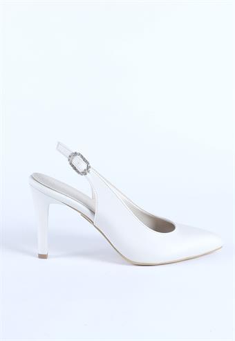 Kadın Toka Detaylı Abiye Ayakkabı Sedef