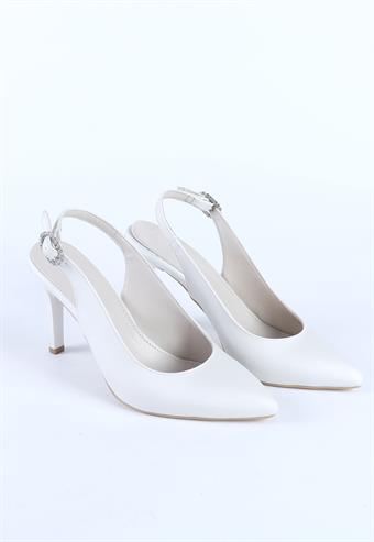 Kadın Toka Detaylı Abiye Ayakkabı Sedef