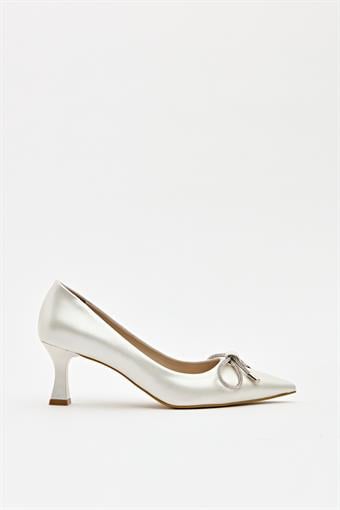 Kadın Alçak Topuklu Abiye Ayakkabı Sedef