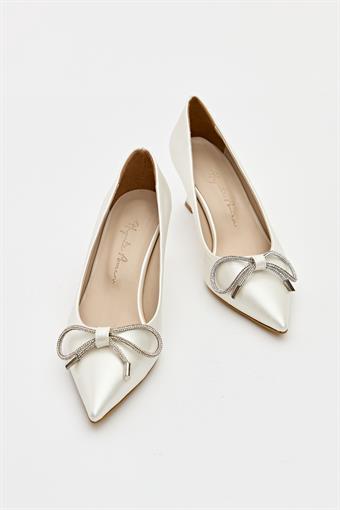 Kadın Alçak Topuklu Abiye Ayakkabı Sedef