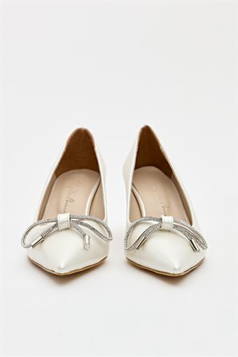 Kadın Alçak Topuklu Abiye Ayakkabı Sedef