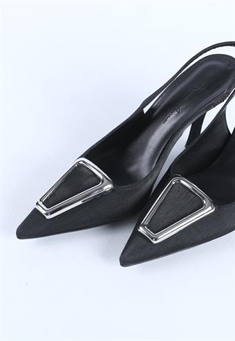 Kadın Toka Detaylı Abiye Ayakkabı Siyah