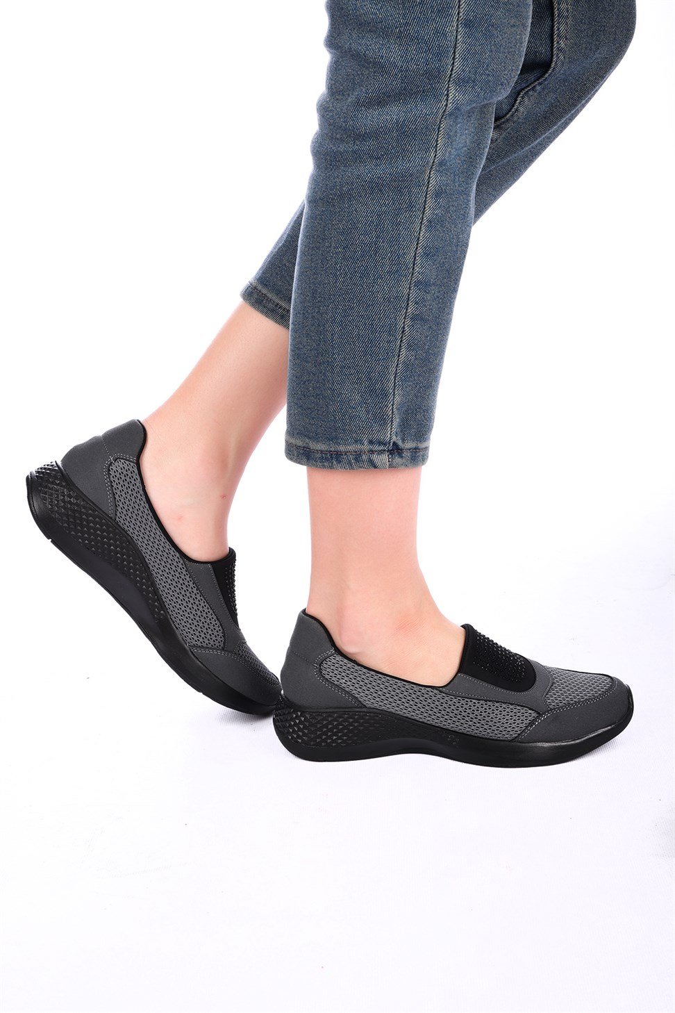 Kadın Kalın Tabanlı Günlük Comfort Ayakkabı GRİ